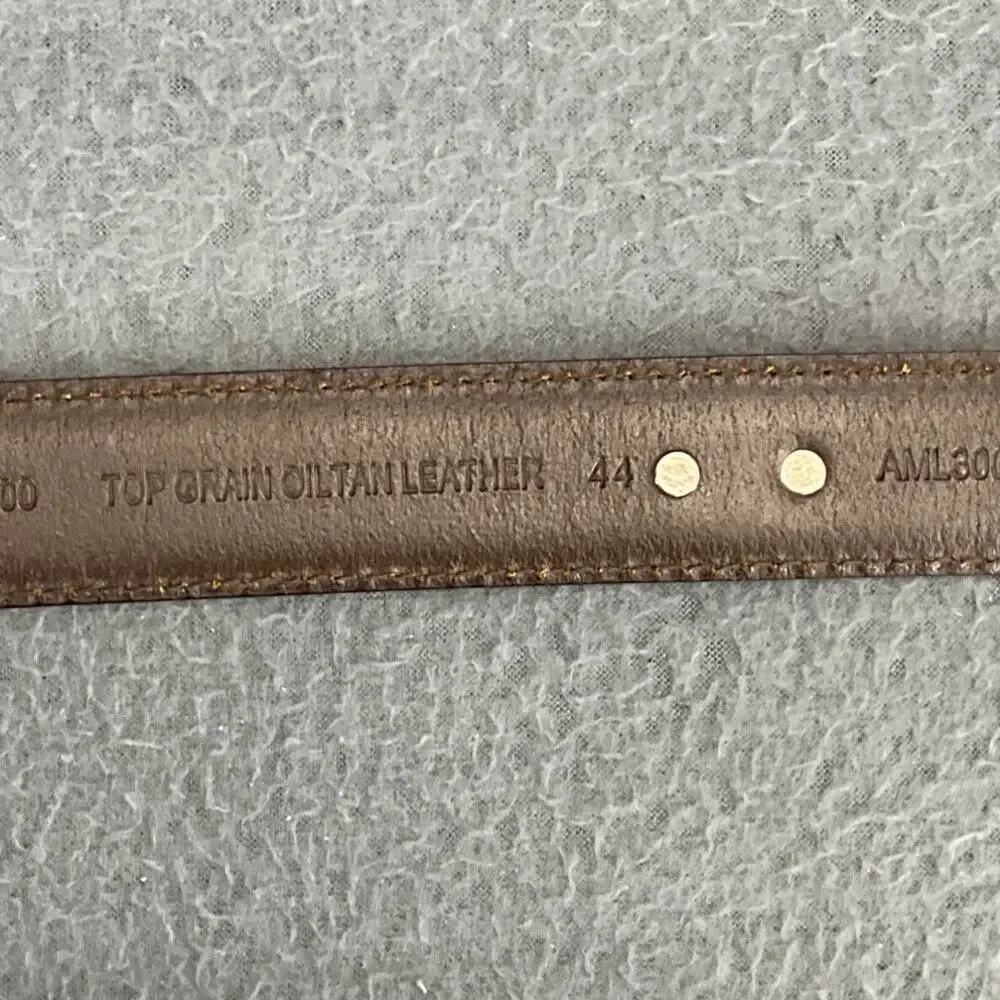 Brown Genuine Leather Golfing Silver Hardware Belt  41.5”- 45.5”